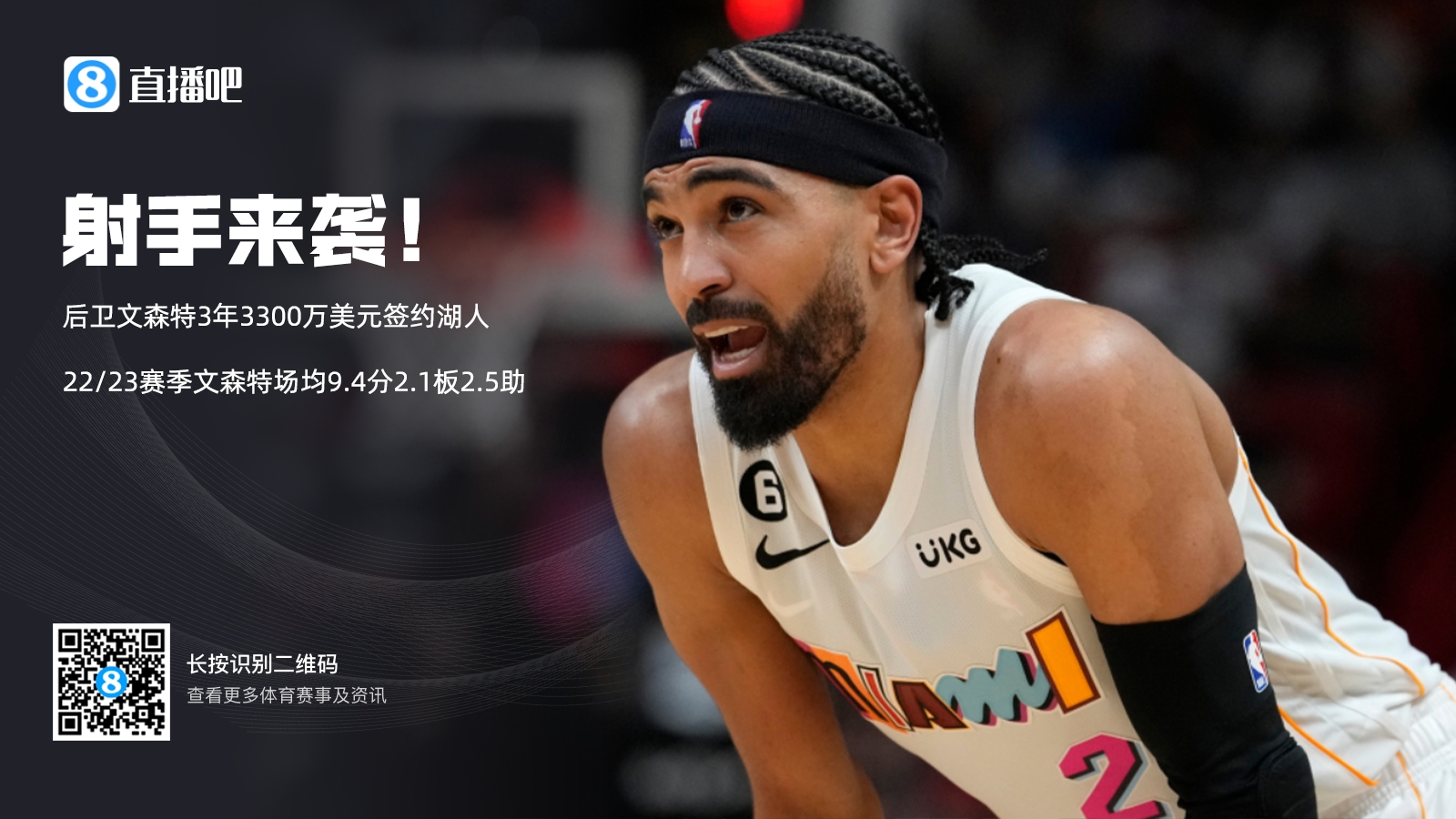 很意外！文森特3年3300万加盟湖人！