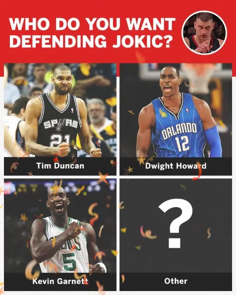 若可以从NBA历史挑选任何一位巅峰期球员防现在约基奇你会选谁