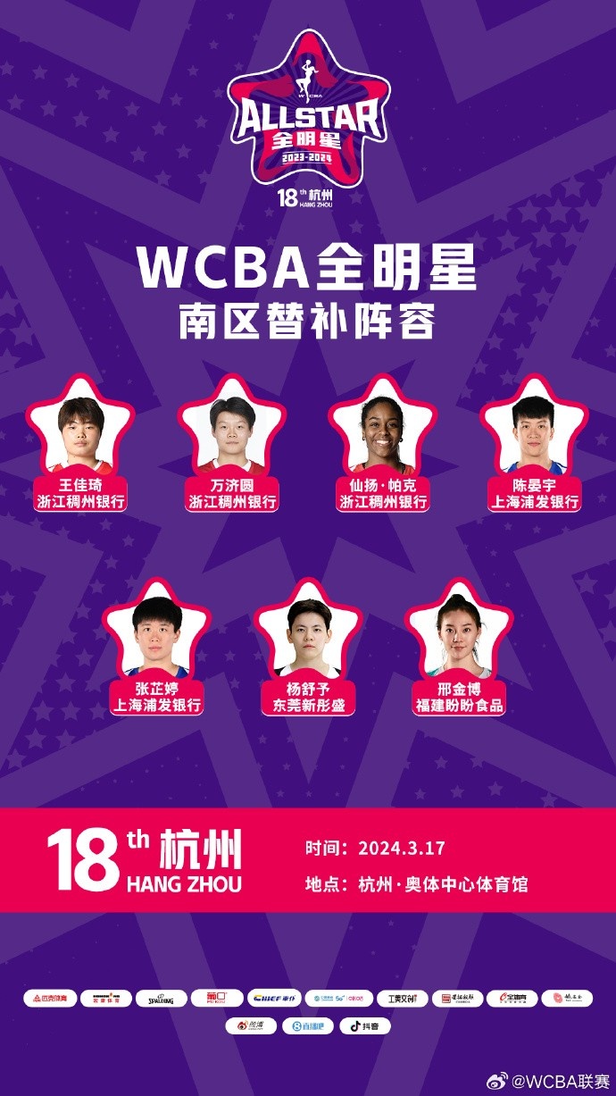 WCBA全明星正赛替补名单出炉：罗欣棫、杨舒予在列