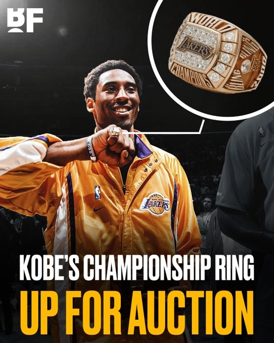 科比2000年生涯首枚冠军戒指拍卖成交价92.7万美元创NBA历史纪录