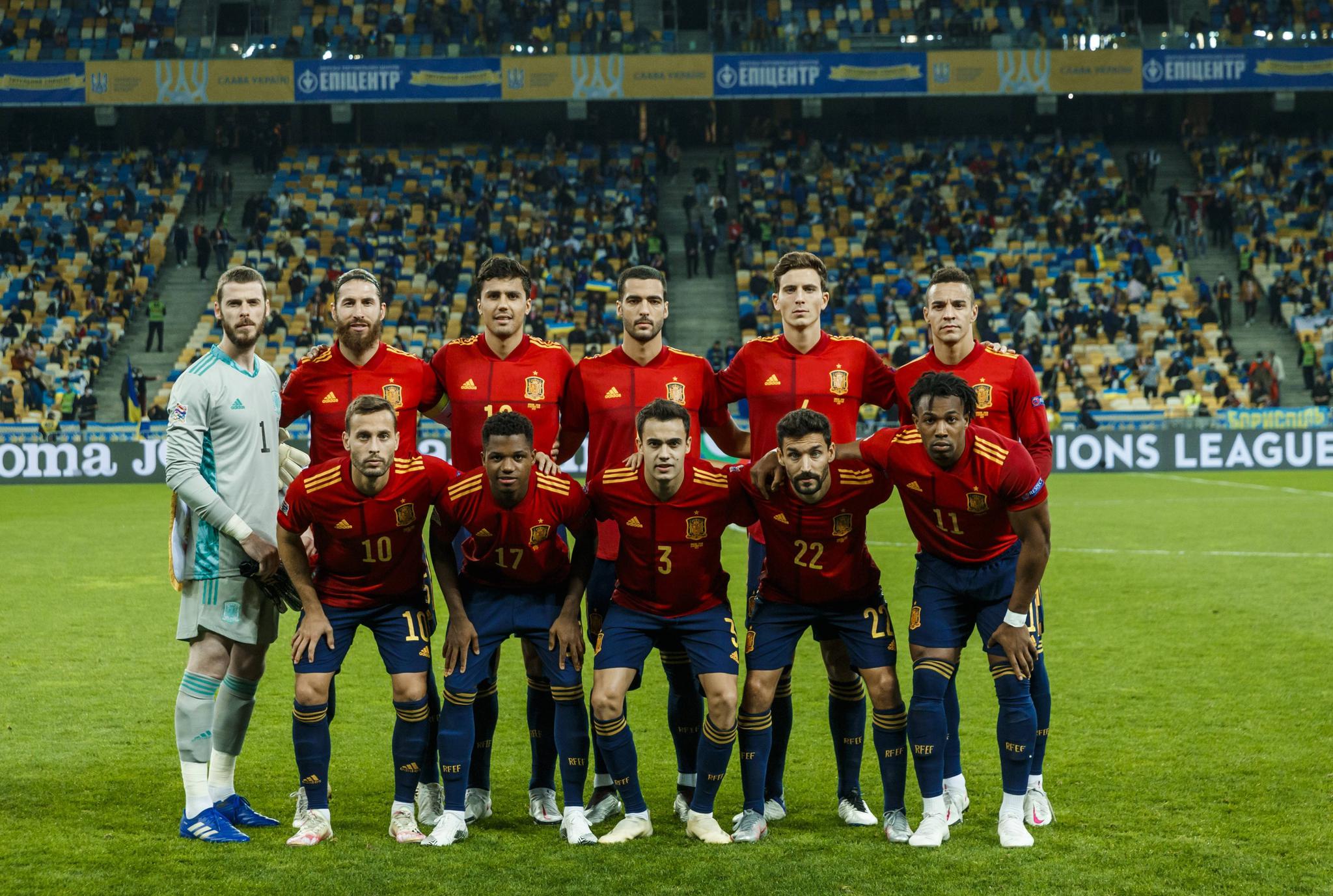 欧国联第四轮西班牙客场0:1不敌乌克兰，西班牙暂列小组第一名