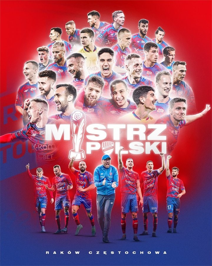 百年俱乐部琴斯托霍瓦，重返波兰超级联赛4个赛季后历史首次夺冠