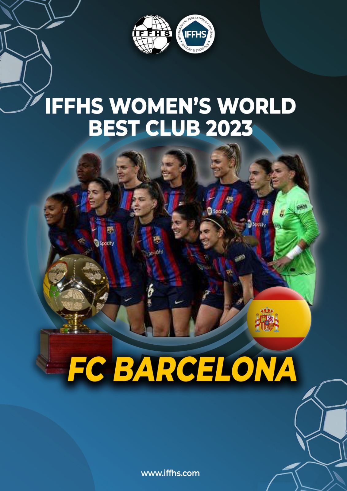 全年仅输一场，巴萨女足当选2023年IFFHS最佳女足俱乐部