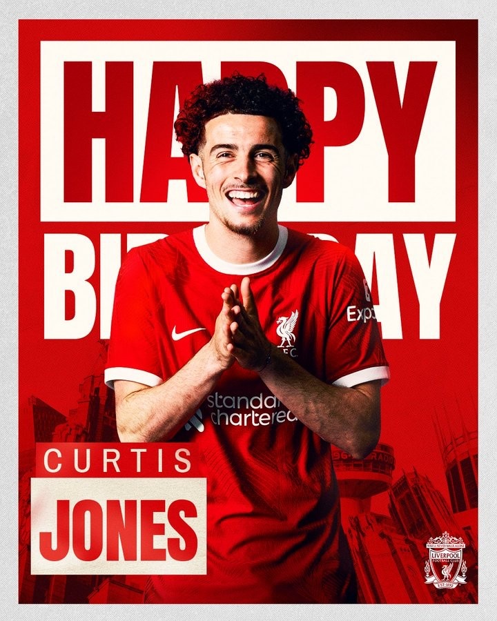 23岁生日快乐！利物浦为柯蒂斯琼斯送上生日祝福