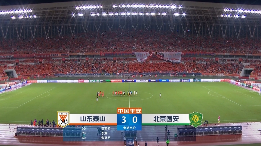 完胜！国安全场2射门0射正，泰山16射门5正进3球！