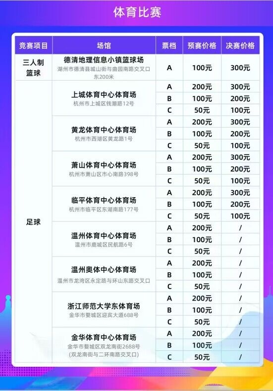 亚运会足球项目门票票价公布：最低50元，最高300元