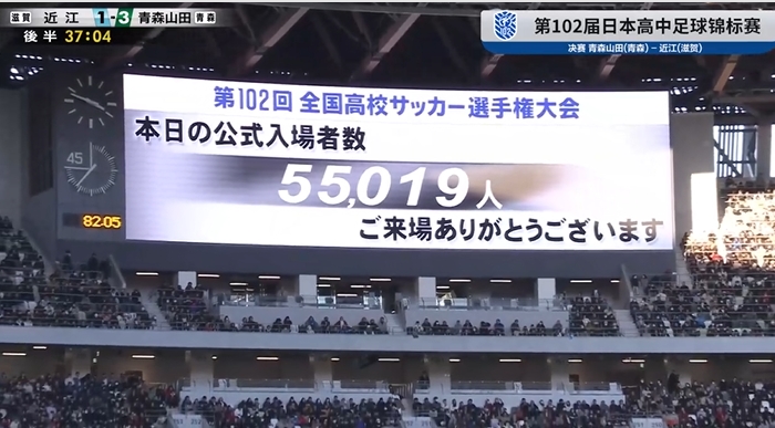 日本第102届日本高中决赛入场人数：55019人