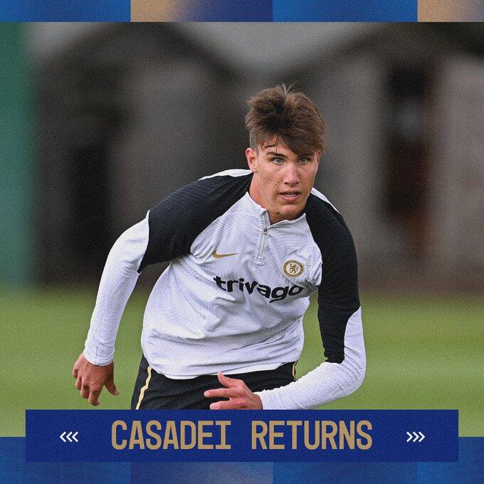 本赛季外租至莱斯特城，官方：切尔西计划召回21岁中场卡萨迪