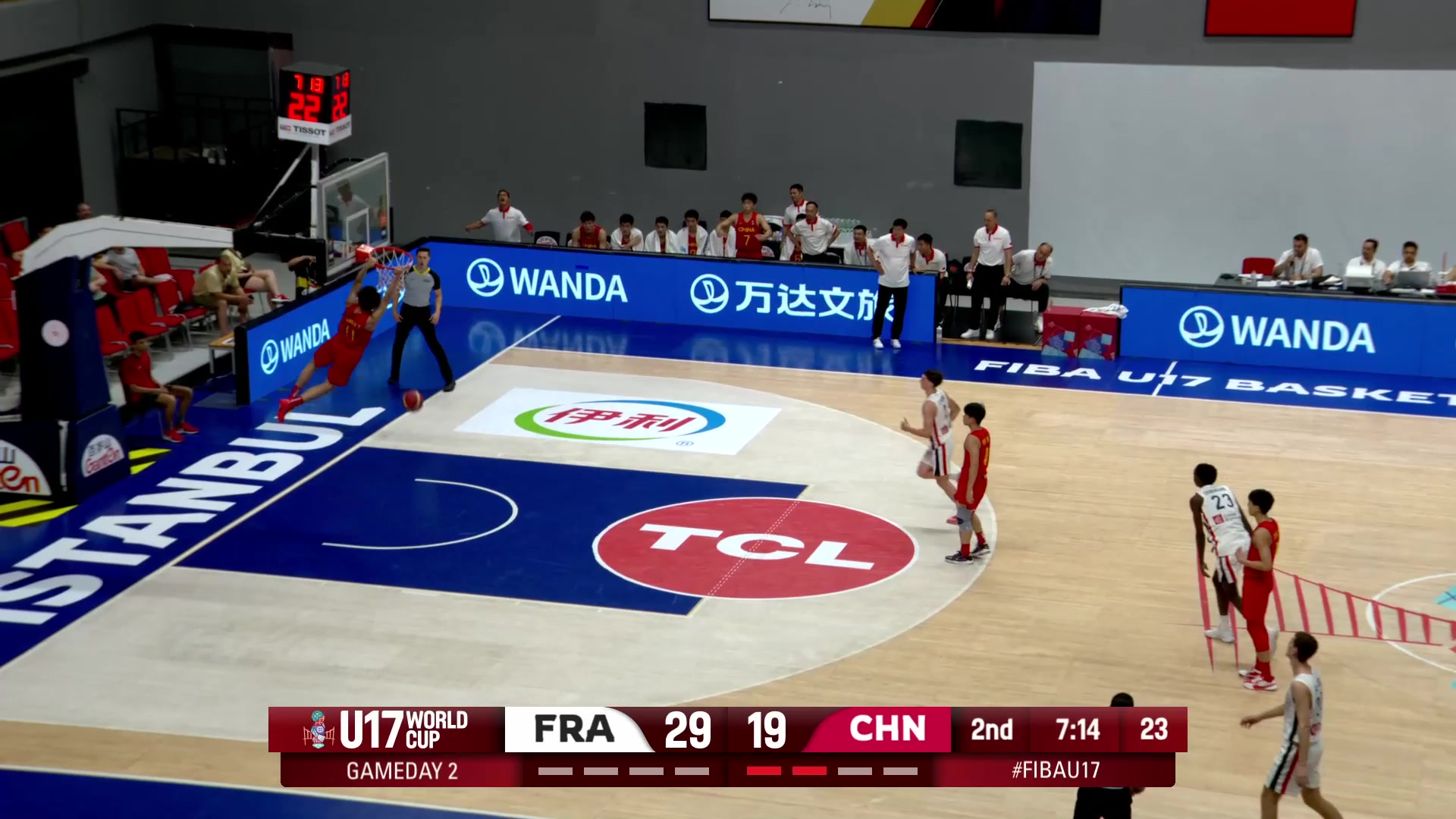 中国U17对阵法国，张博源18分8篮板集锦，他会是男篮未来锋线的答案吗
