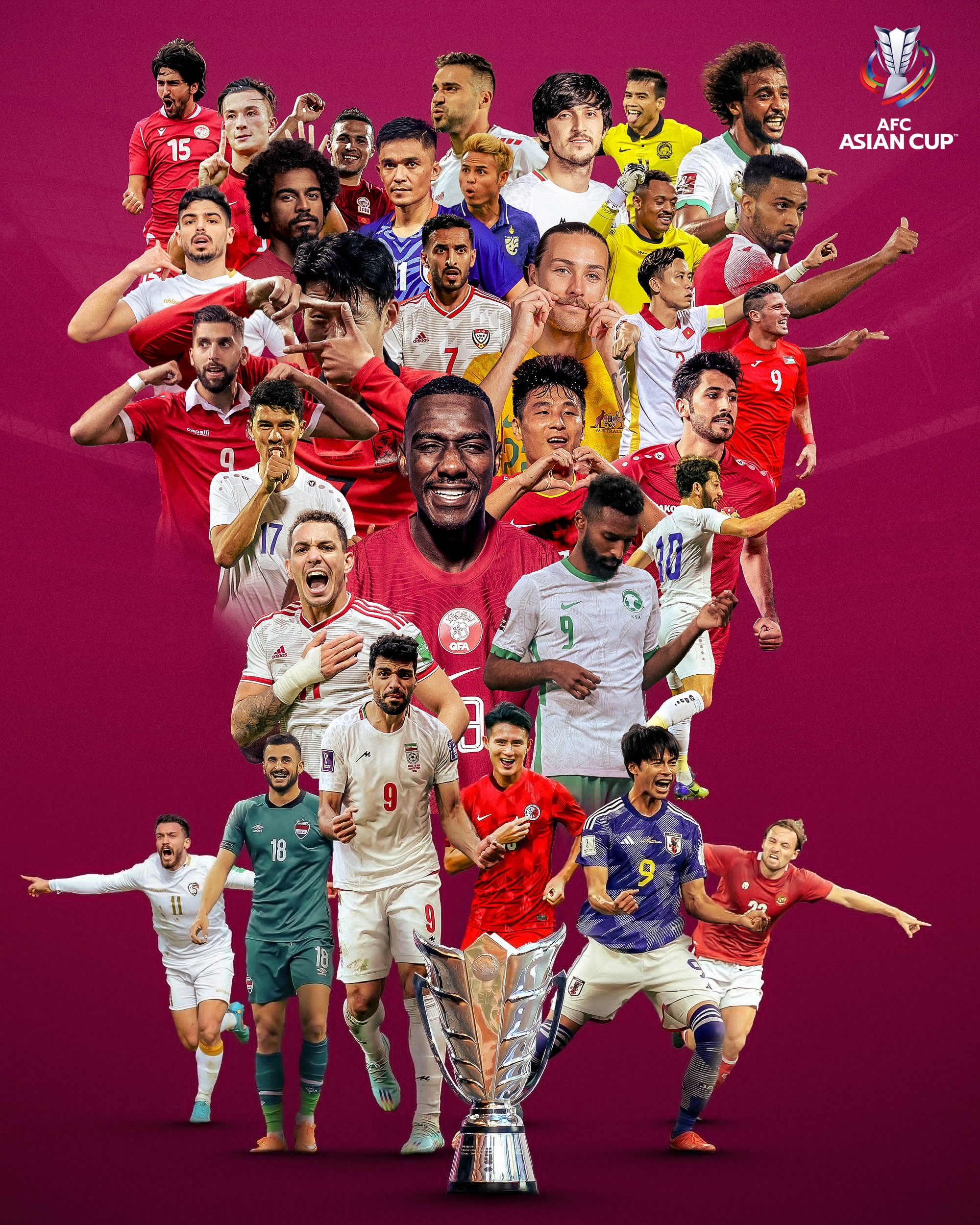 亚洲杯A组世界排名：中国81，卡塔尔61，塔吉克斯坦109，黎巴嫩99