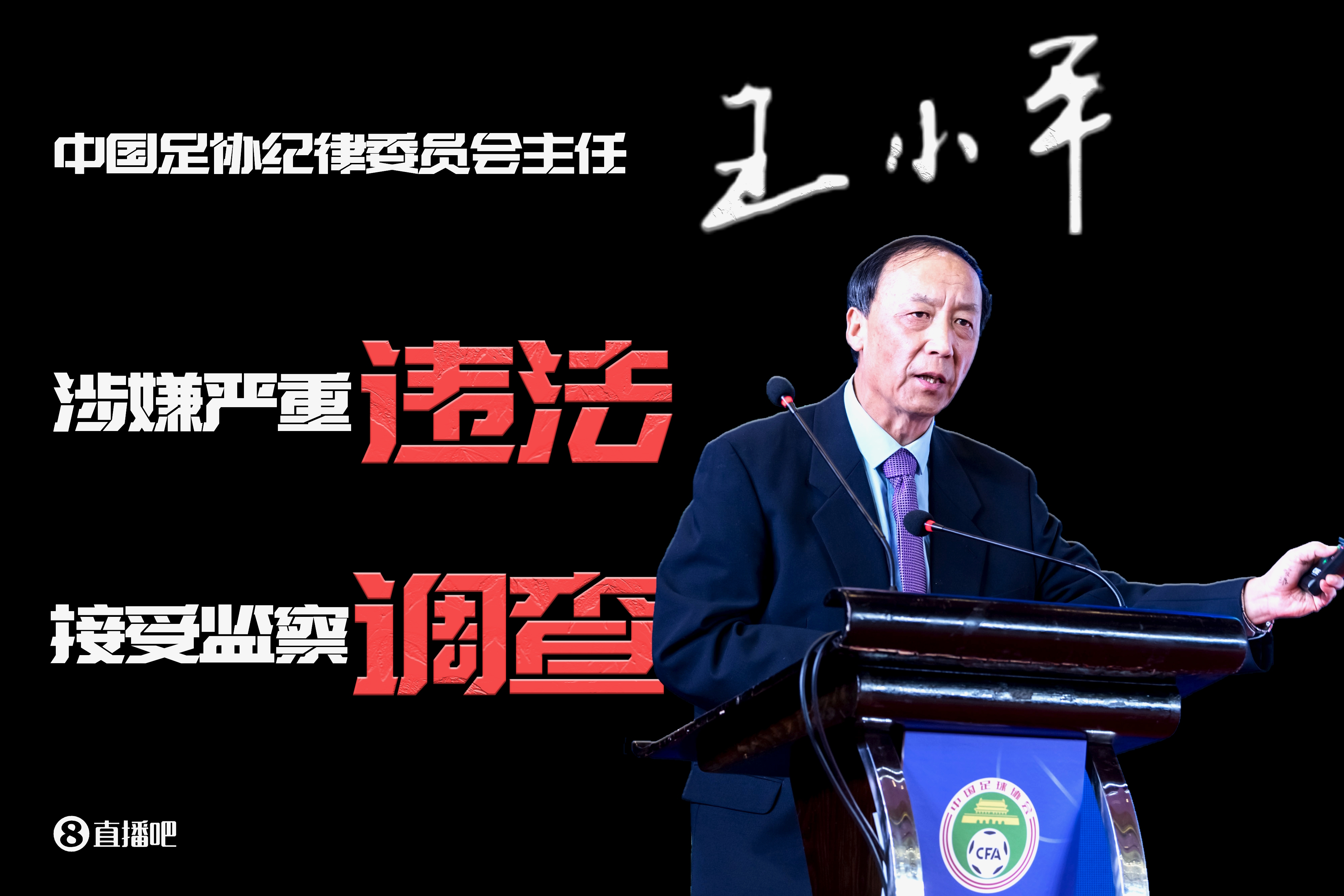 官方：中国足协纪律委员会主任王小平涉嫌严重违法，接受监察调查