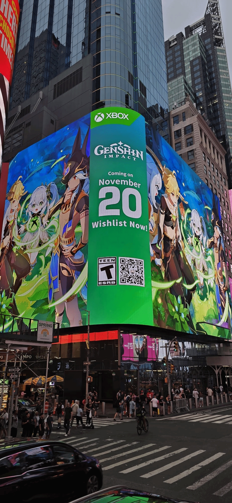 启动！Xbox《原神》宣发给力：投放巨幕广告开展快闪活动