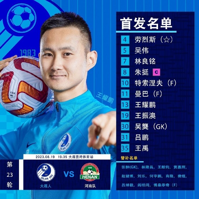 首发阵容出炉！战斗大连队！