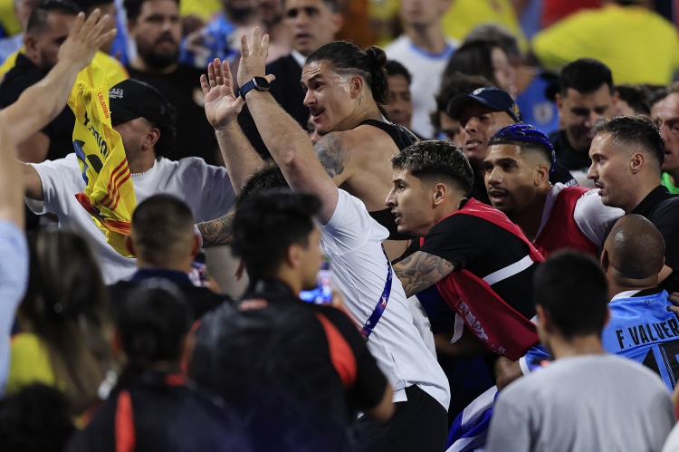 一文梳理乌拉圭vs哥伦比亚冲突：努涅斯带头搏斗球迷！或遭重罚