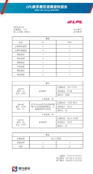 LPL裁判报告：OMG.Angel使用妮蔻对阵AL第二局中使用禁用BUG