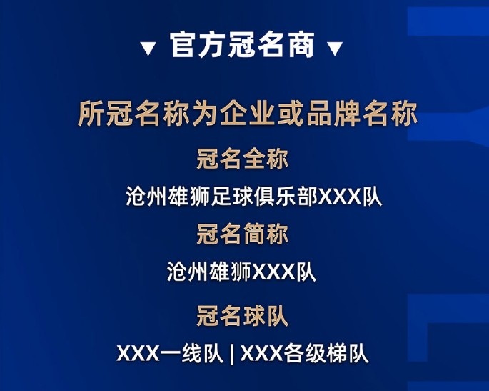 沧州雄狮开启2024赞助邀约，寻求俱乐部冠名&其他赞助