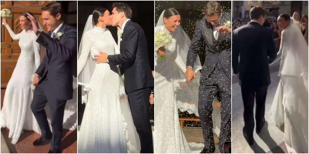 小基耶萨和妻子露西娅举行婚礼，两人在2022年3月公开恋情