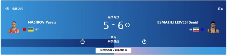 摔跤男子古典式67公斤级决赛伊朗选手拿到冠军