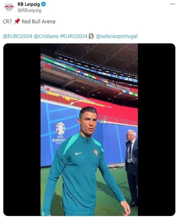 CR7启程！莱比锡官推晒C罗踩场视频总裁即将开启第6次欧洲杯征程