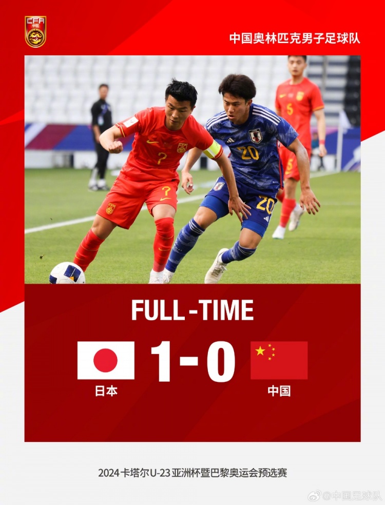 U23亚洲杯中国国奥队01负于日本队，陶强龙劲射击中横梁