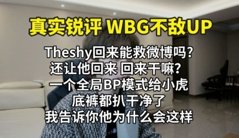 B站博主锐评WBG：小虎仅仅是因为全局BP模式就被底裤扒光吗